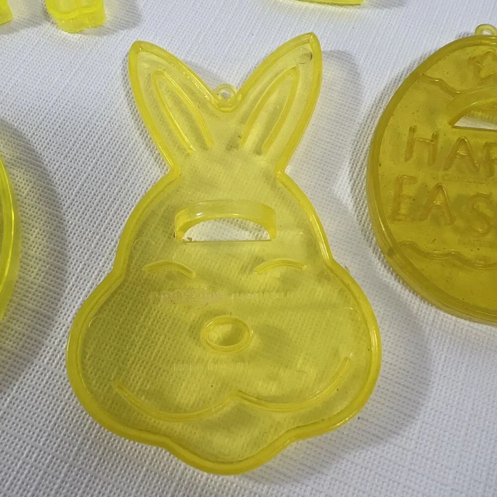 Vintage Cookie Cutters - Easter - Translucent Plastic - Set of 5 - Lot